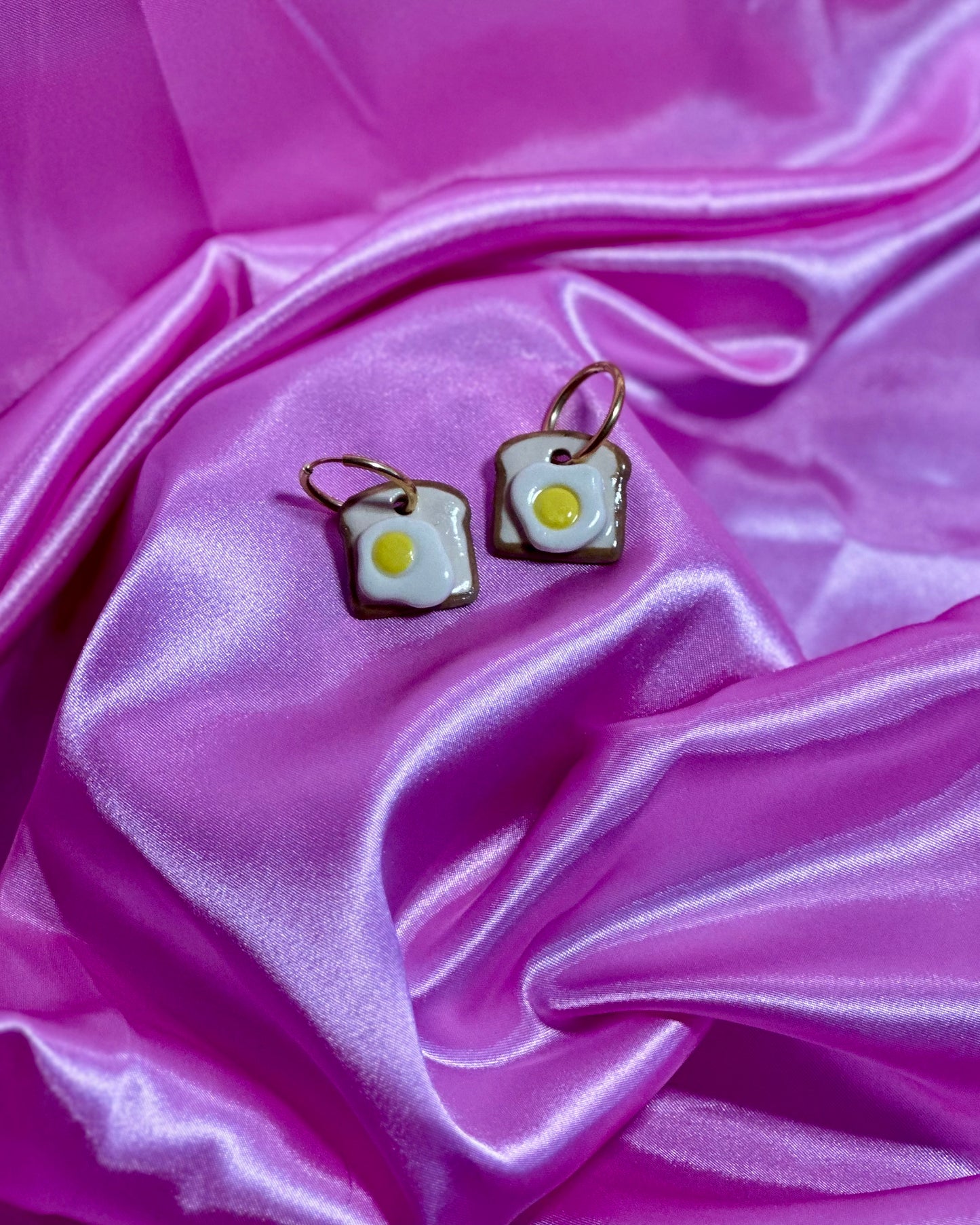 eggy toast earrings