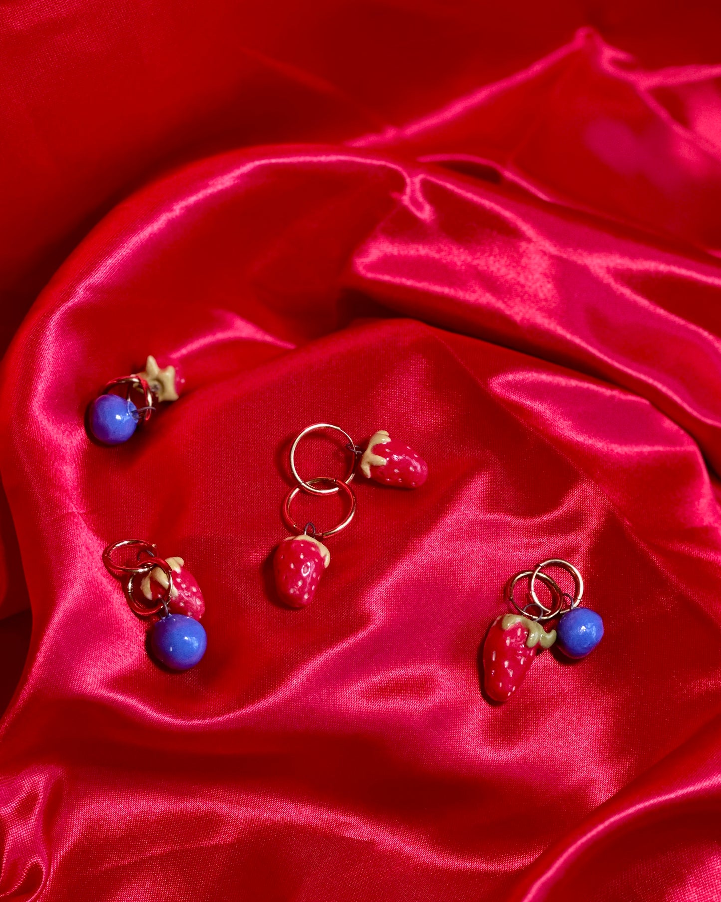 strawberry/blueberry earrings