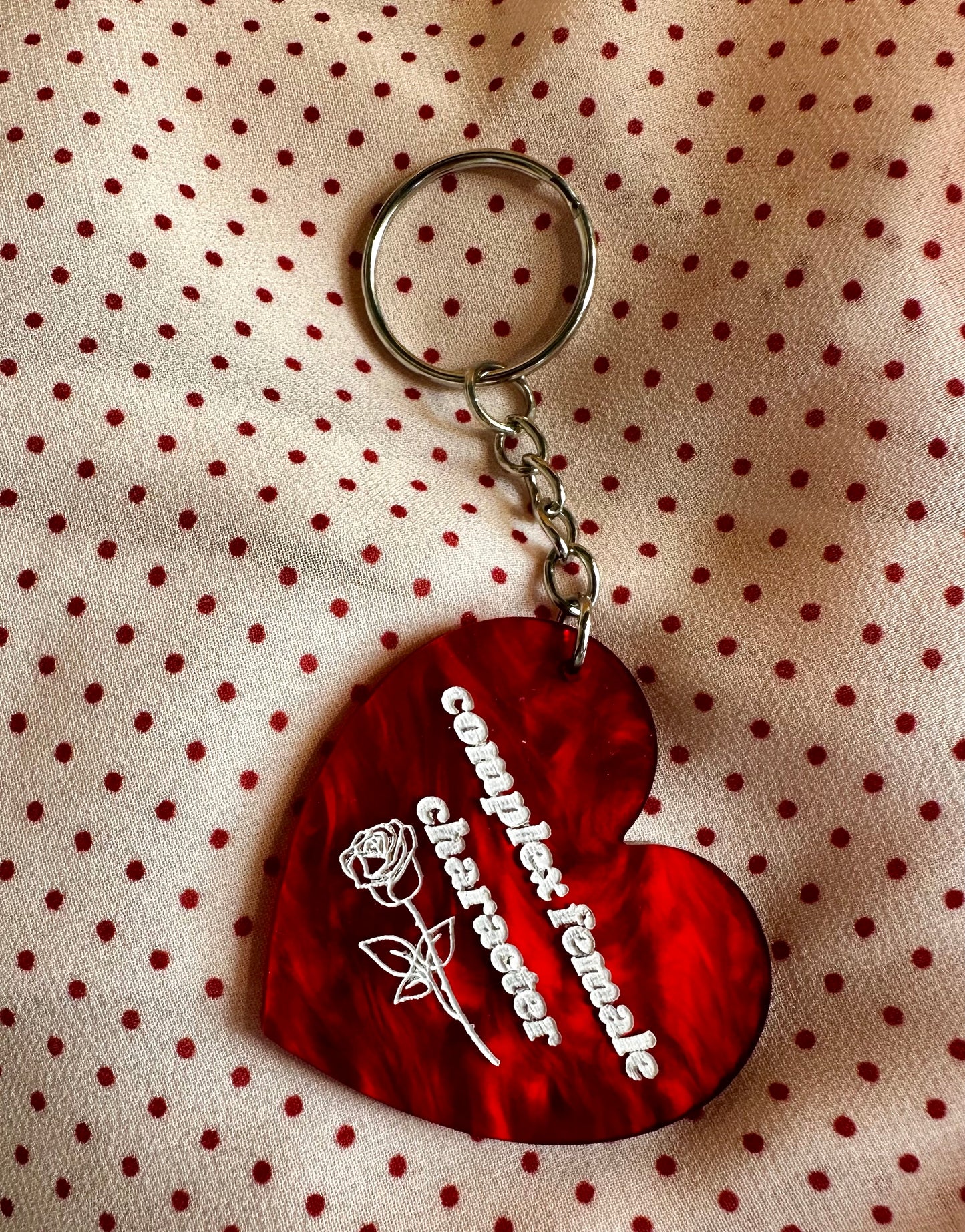 complex female character keychain