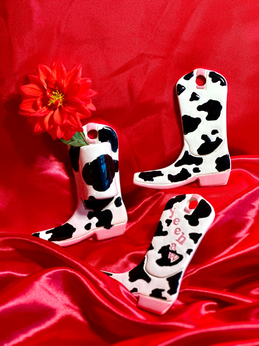 cowboy boot vase wall hanging