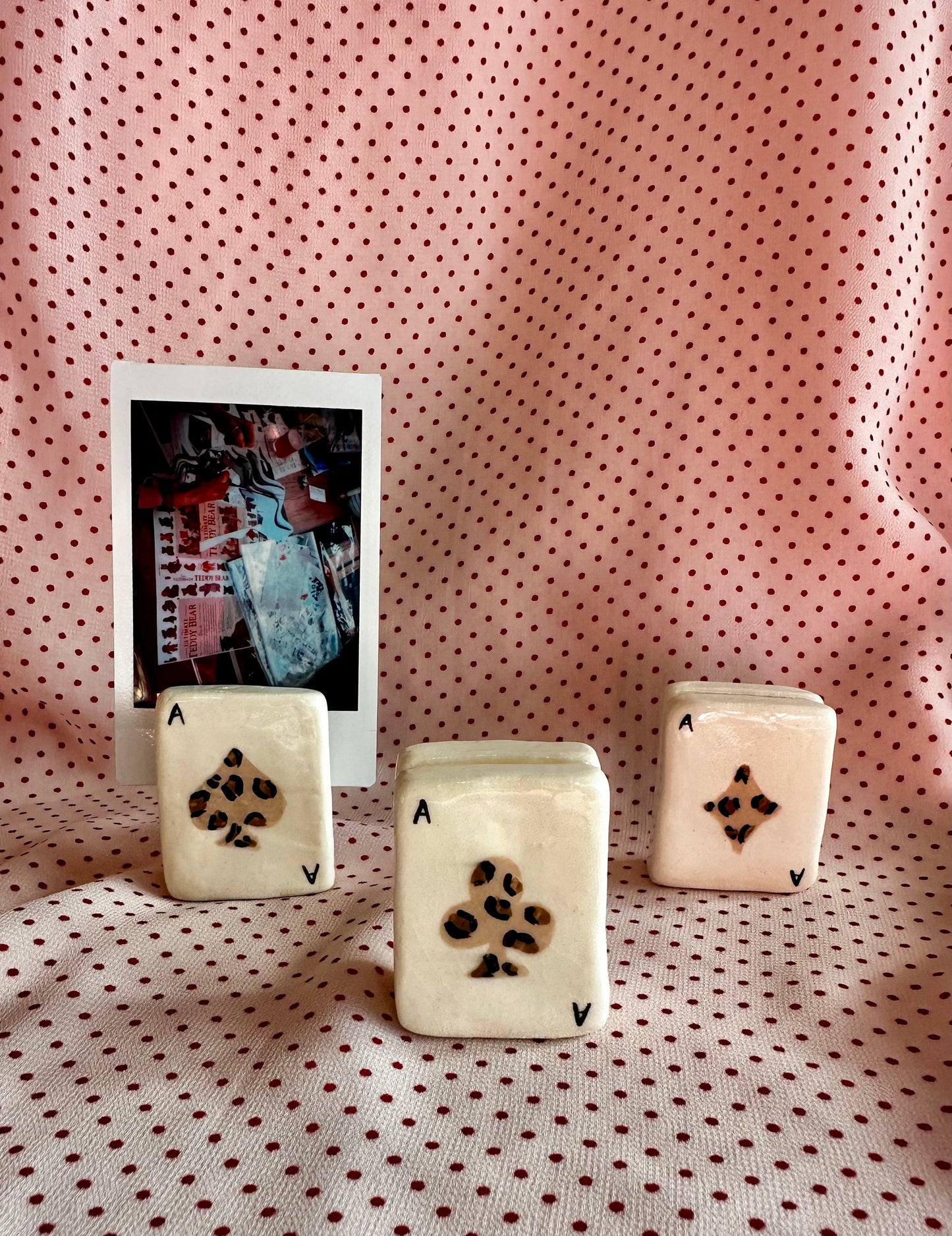 ace of cards ceramic polaroid/card holder