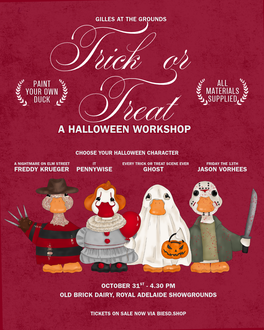 paint your own little love duck (halloween edition) workshop