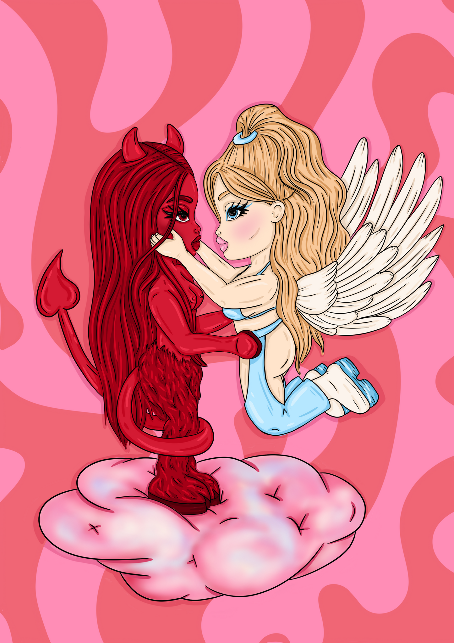 Heaven and Hell (Nymphs in Love) Print