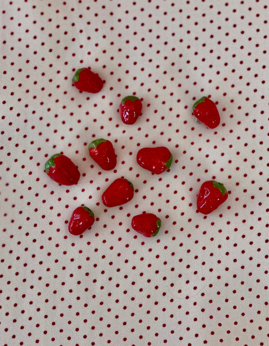 ceramic strawberry magnet