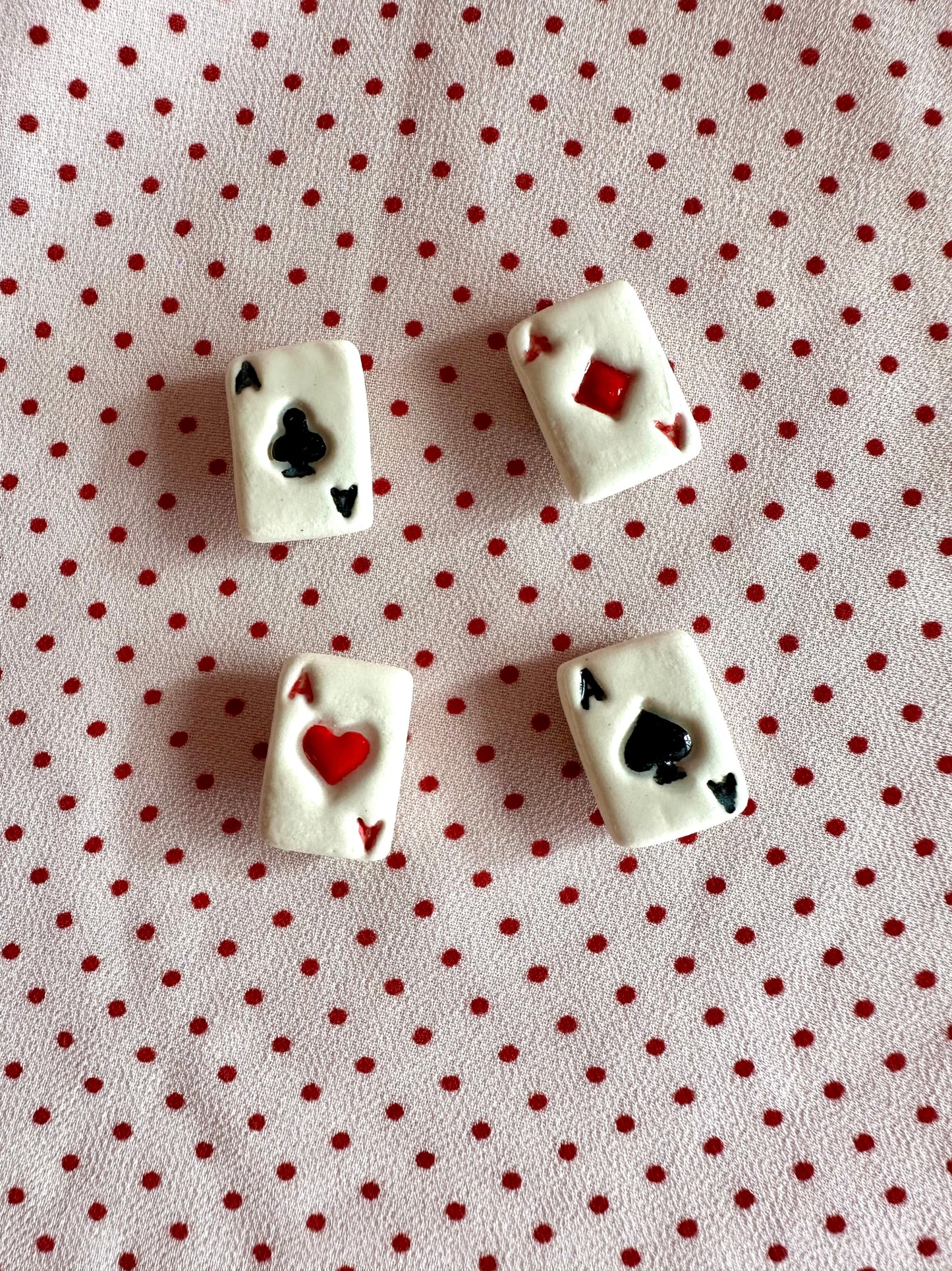 ceramic ace of cards magnet (4 pack)