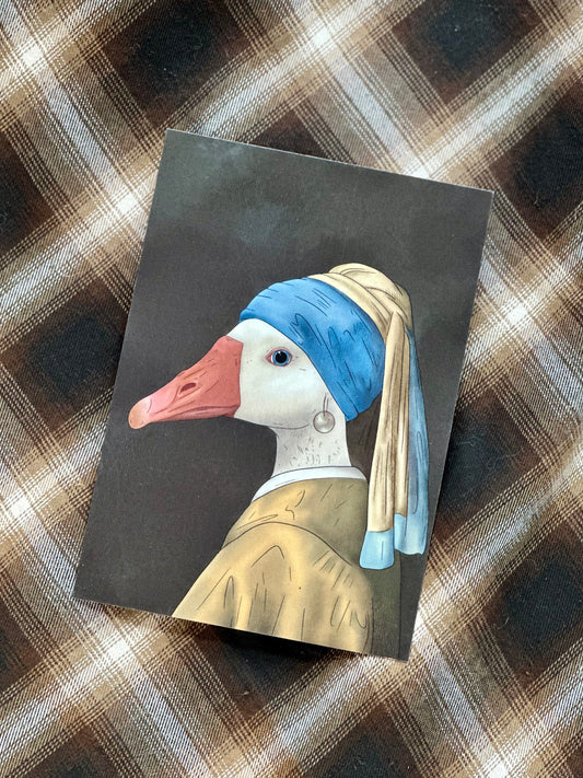 Goose With a Pearl Earring Art Print