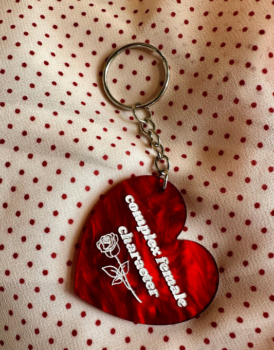 complex female character keychain
