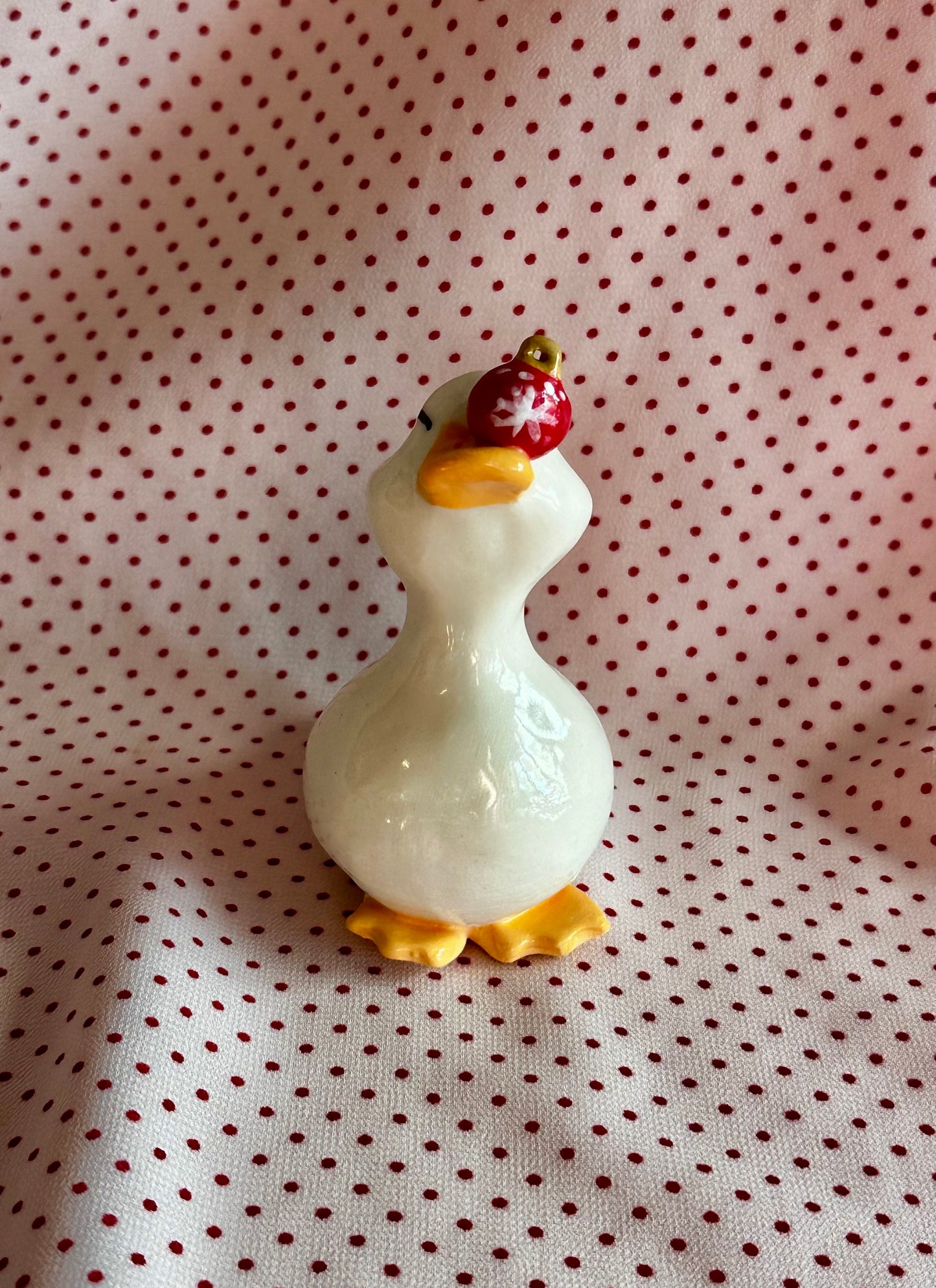 bauble duck - ceramic sculpture