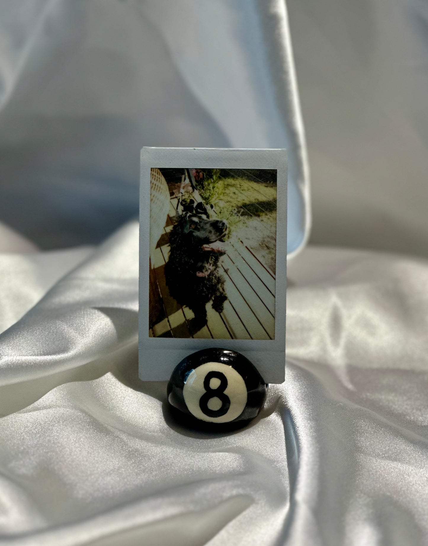 magic 8 ball - polaroid/card holder