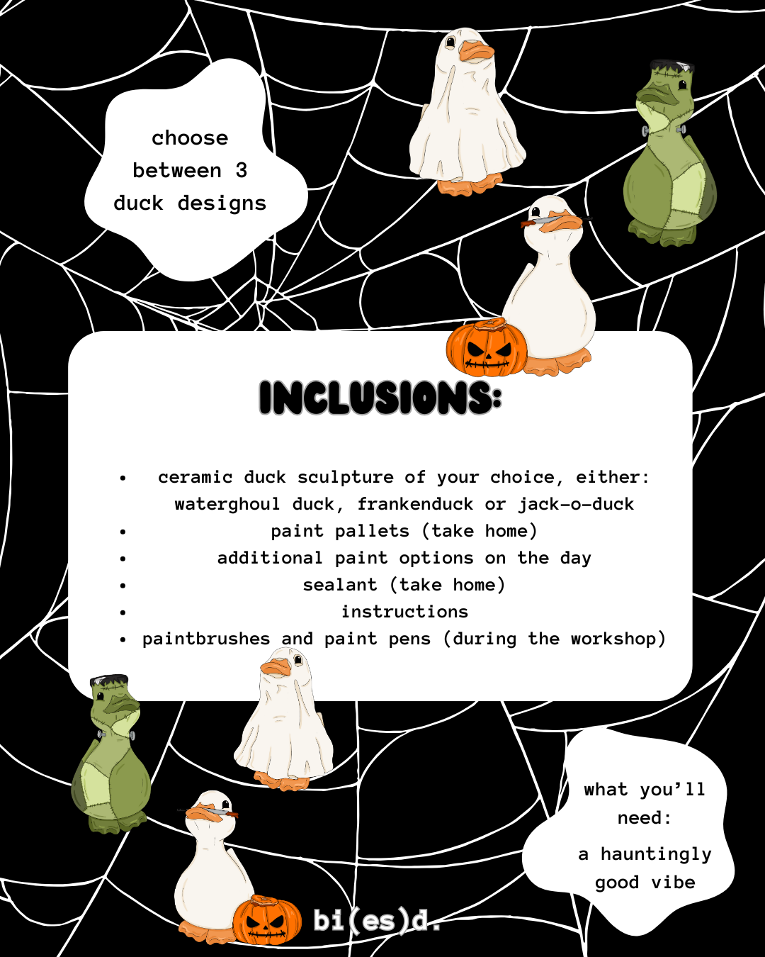 HALLOWEEN: diy duck painting workshop at gilles at the grounds