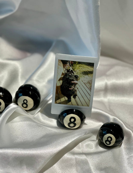 magic 8 ball - polaroid/card holder