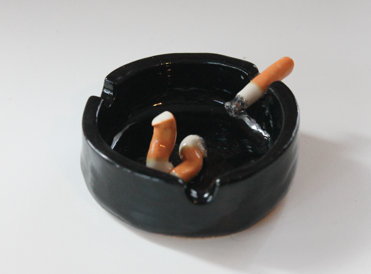 ciggy-butt ashtray jewellery dish