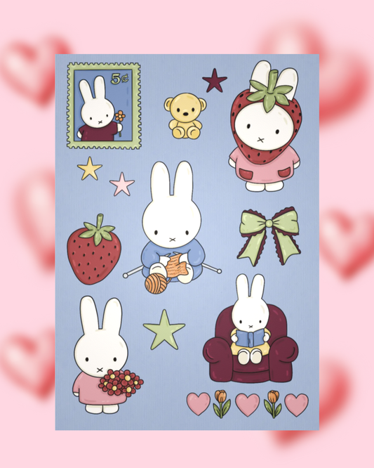 (Inspired by) Miffy Collage Art Print
